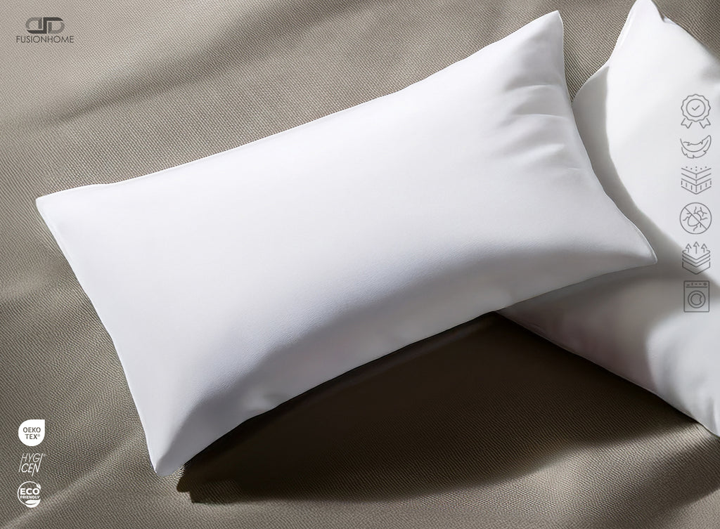 Almohada Fibra Hueca - Tacto Pluma, Transpirable, Antiácaros e Hipoalergénica