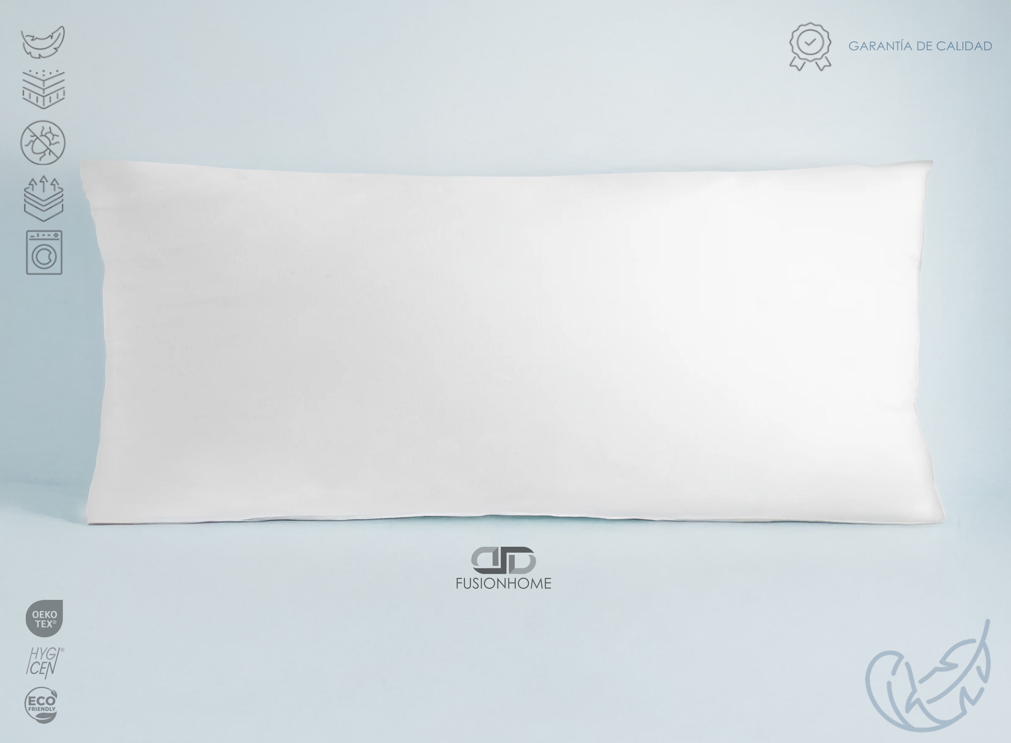 Almohada Fibra Hueca - Tacto Pluma, Transpirable, Antiácaros e Hipoalergénica