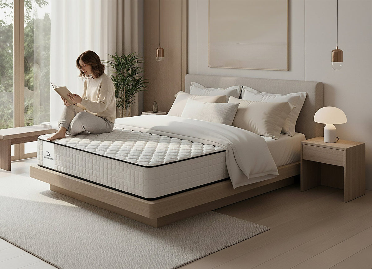 Colchón Deluxe Confort Don Algodón – mujer leyendo en la cama