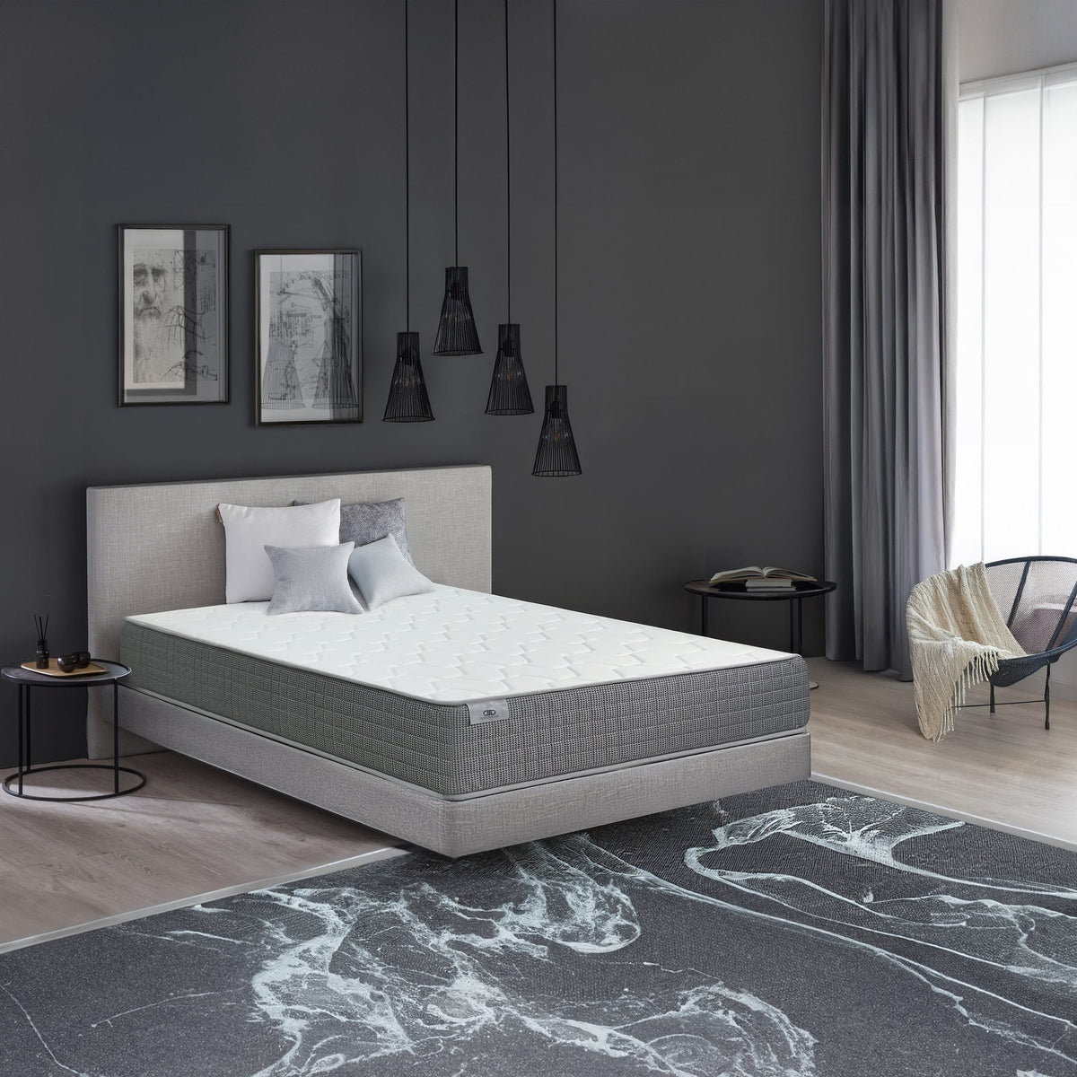 Colchón Visco Platinium – en un dormitorio completo