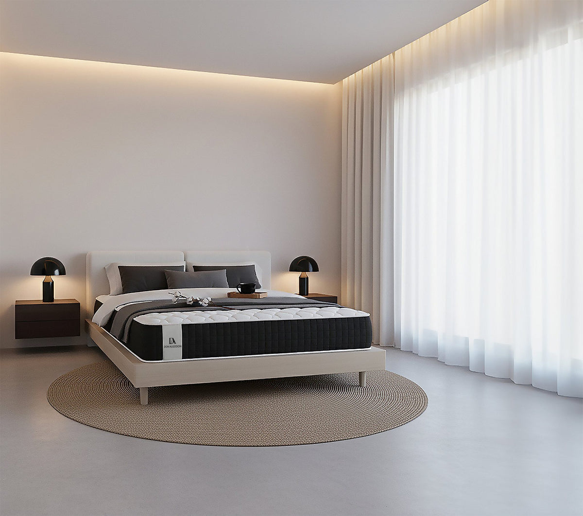 Colchón Premium Confort Don Algodón – en un dormitorio minimalista