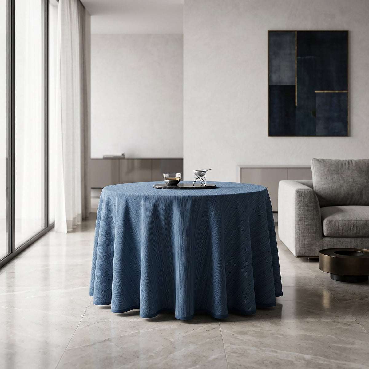 Falda para Mesa Camilla – color Azul